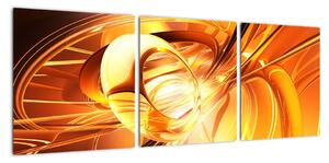 Oranžový abstraktní obraz (90x30cm)