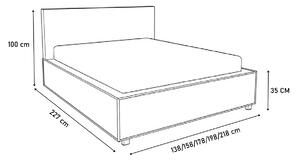 Čalouněná postel NARVE, 140x200, madryt 1100