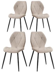 Sada čtyř jídelních židlí - Židle - Kuchyňská židle - Skandinávský minimalistický design - Béžová barva