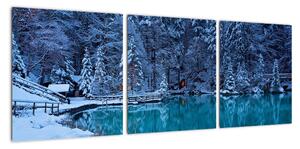 Obraz zimního jezera (90x30cm)