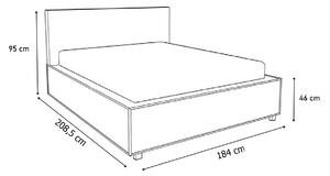 Manželská postel LUNA + rošt a deska s nočními stolky, 180x200, dub Kraft/šedá