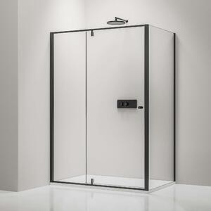 Rohový sprchový kout s výklopnými dveřmi na pevném panelu NT606 FLEX - 6 mm nano čiré sklo - výběr barvy profilu