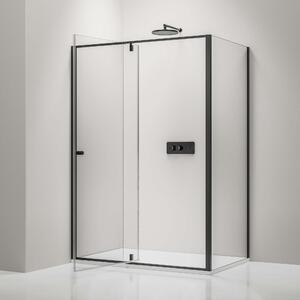 Rohový sprchový kout s výklopnými dveřmi na pevném panelu NT606 FLEX - 6 mm nano čiré sklo - výběr barvy profilu