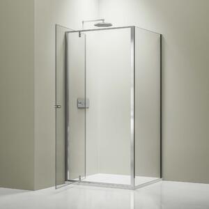 Rohový sprchový kout s výklopnými dveřmi NT604 FLEX - 6 mm nano čiré sklo - výběr barvy profilu
