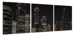 Obraz nočního velkoměsta (90x30cm)