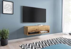 TV stolek MENDES A 100, 100x30x32, bílá/bílá lesk, bez LED osvětlení
