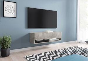 TV stolek MENDES A 100, 100x30x32, bílá/bílá lesk, bez LED osvětlení