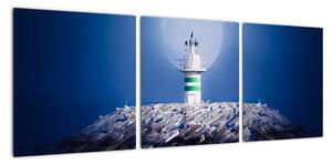 Maják na moři - obraz (90x30cm)