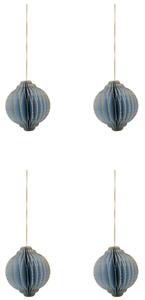 Papírové vánoční ozdoby Alsta Light Blue Ø 8 cm – set 4 ks