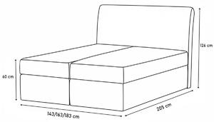 Čalouněná postel boxspring ELBA + topper, 160x200, soro 65