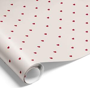 Balicí papír White/Red Hearts – 5 m