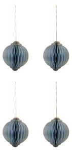 Papírové vánoční ozdoby Alsta Light Blue Ø 10 cm – set 4 ks