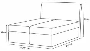 Čalouněná postel boxspring KATELYN, 180x200, sawana 14/soft 17