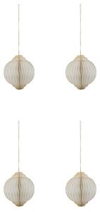Papírové vánoční ozdoby Alsta Off-white Ø 8 cm – set 4 ks