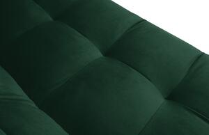 Smaragdově zelená sametová třímístná rozkládací pohovka MICADONI MULLI 225 cm
