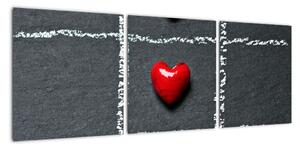 Šachovnice s červenými srdci (90x30cm)
