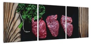 Obraz - steaky (90x30cm)