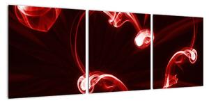 Abstraktní obraz - červené srdce (90x30cm)