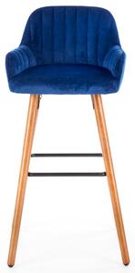Barová židle JUANA ořech/tmavě modrá