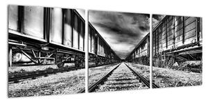 Železnice, koleje - obraz na zeď (90x30cm)