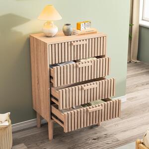 Komoda - Skříňka pod umyvadlo - Komoda - Úložný nábytek - Skříňka - 4 zásuvky - Dřevo - 60x34x91 cm - Bezpečná konstrukce