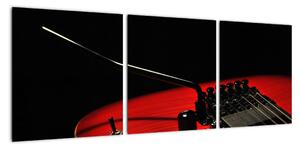 Obraz červené kytary (90x30cm)