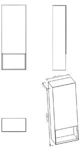 Boční skříňka ARCTIC 480 White Softtouch - Závěs dveří vpravo - Úložný prostor dole