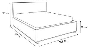 Manželská postel KOLOREDO + rošt, 160x200, dub bílý/bílá