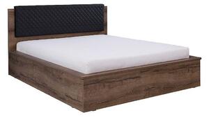 Manželská postel KOLOREDO + rošt + matrace DE LUX, 160x200, dub bílý/bílá