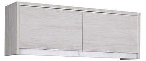 Závěsná skříňka DENVER, 120x32x35, dub bílý/bílá lesk