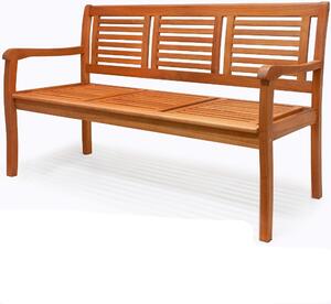 Zahradní lavička - eukalyptové dřevo | 153 cm x 90 cm x 60 cm