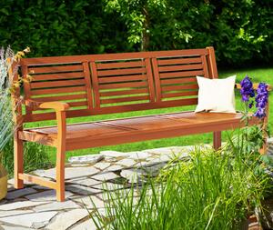 Zahradní lavička - eukalyptové dřevo | 153 cm x 90 cm x 60 cm