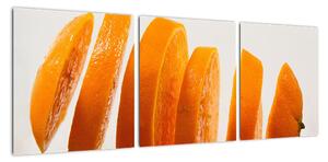 Moderní obraz - dílky pomeranče (90x30cm)
