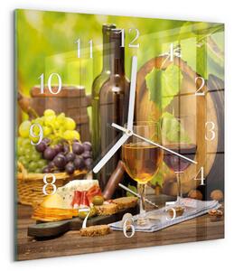 Skleněné hodiny Hrozny na víno zskb-30x30-00085327