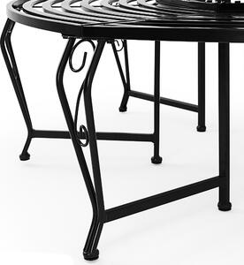 Zahradní kovová lavička kruhová - černá | Ø 160 cm