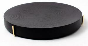 DVORO Luxusní dřevěný odkládací podnos Pau Black stained ST ash 27cm