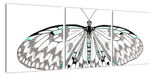 Černobílý motýl (90x30cm)