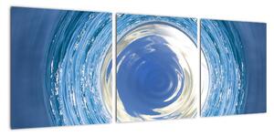 Moderní obraz - modrá abstrakce (90x30cm)