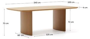 Jídelní stůl v dekoru dubu v přírodní barvě 100x240 cm Litto – Kave Home 6