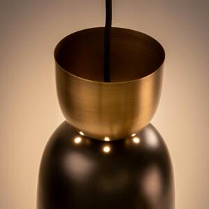 Černo zlaté kovové závěsné světlo Kave Home Sacmis 15 cm