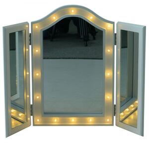 Stolní rozkládací zrcadlo s LED osvětlením | bílé