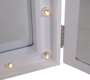 Stolní rozkládací zrcadlo s LED osvětlením | bílé