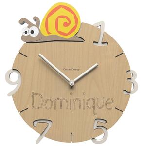 Dětské hodiny CalleaDesign šnek 36cm (možnost vlastního jména)
