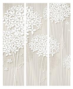 Paraván bíle květy Velikost (šířka x výška): 225x172 cm