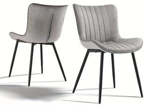 Jídelní židle - Židle - Jídelní židle - Sedací nábytek - Designové židle - Sada 2 světle šedých jídelních židlí