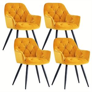 Jídelní židle s měkkým sametovým potahem a robustními kovovými nohami – ergonomický komfort sezení