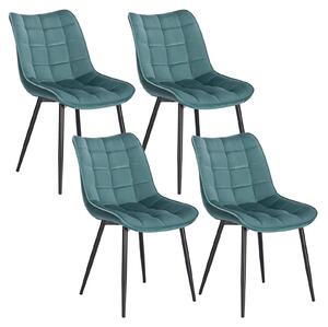 Jídelní židle - Židle - Židle s potahem imitujícím kůži - Kovové nohy - Ergonomický design - Protiskluzové podložky na nohou