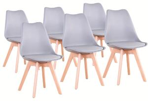 Jídelní židle - Židle - Sedací křeslo - Kuchyňská židle - Designová židle - Sada 6 kusů - Potah z umilé kůže