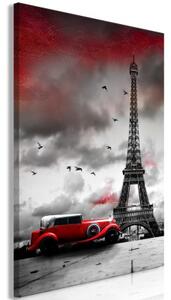 Obraz - Red Car in Paris (1 Part) Vertical