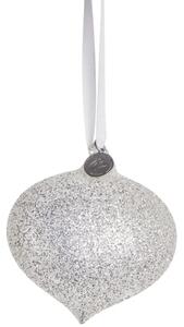 Lene Bjerre Skleněná ozdoba Glitteria Drop - Silver LB128